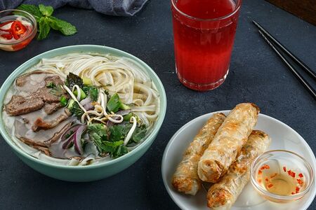 Комбо №4: фо бо, нэм га (3 шт.), морс