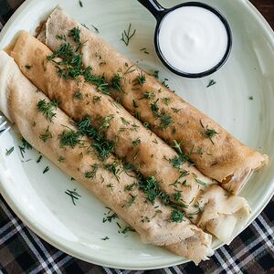Блинчики с ветчиной и сыром
