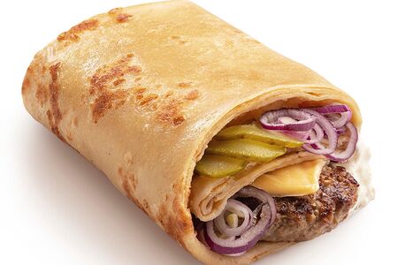 Блин деревенский с котлеткой