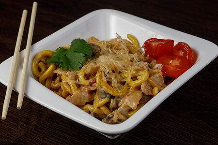 Паста Карбонара с грибами