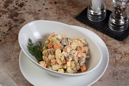 Оливье с колбасой