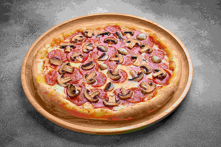 Пицца Пепперони и грибы средняя