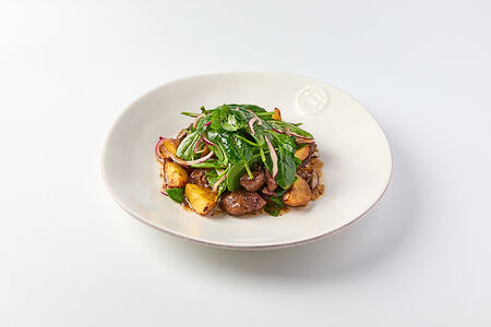 Салат с куриной печенью