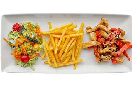 Курица терияки с картофелем фри