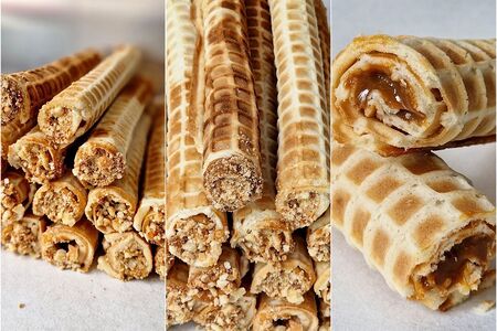 Вафельная трубочка с варёной сгущёнкой