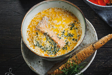 Уха по-фински с семгой