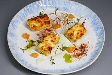 Картофельный гратен с щучьей икрой