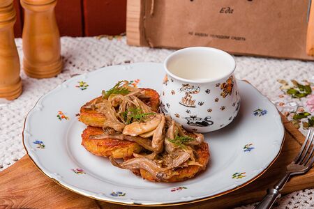 Драники хрустящие с грибами