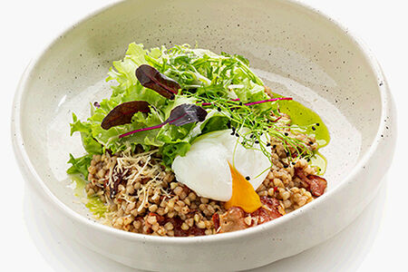 Зеленая греча Карбонара