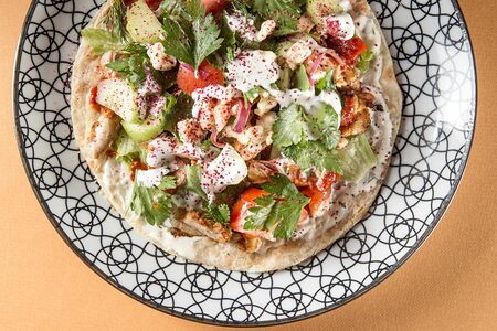 Открытая шаурма с курицей