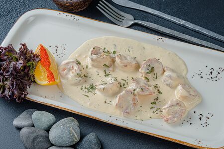 36 Креветки в сливочном соусе