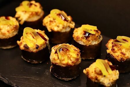 Запеченные с мидиями