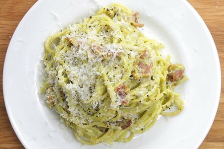 Паста Карбонара с авокадо