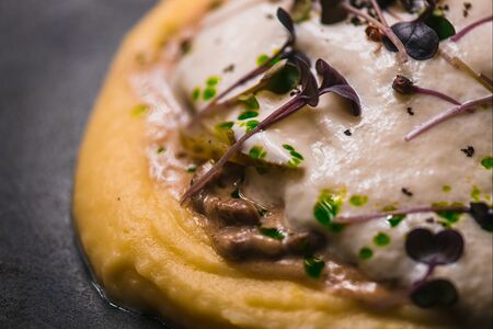 Бефстроганов из говядины с картофельным пюре