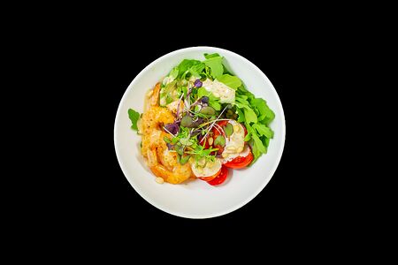 Салат с рукколой и креветкой