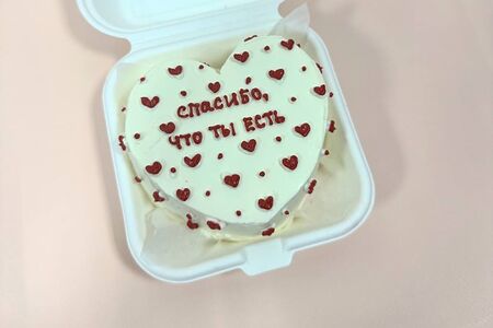 Бенто-торт белый Сердце №2