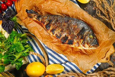 Дорадо на мангале