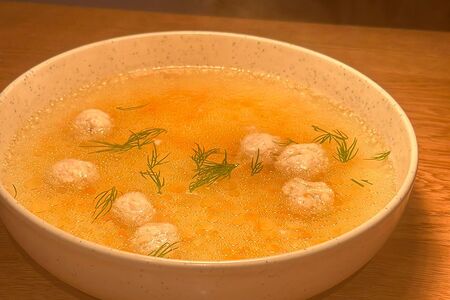 Куриный с домашней лапшой и куриным филе