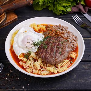 Бифштекс с гарнирами