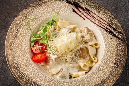 Паппарделле с белыми грибами