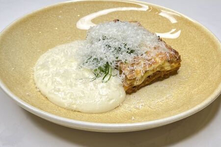 Лазанья с муссом пармезан