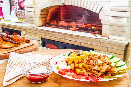 Куриная шаурма открытая