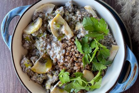 Гречка с мясом и грибами