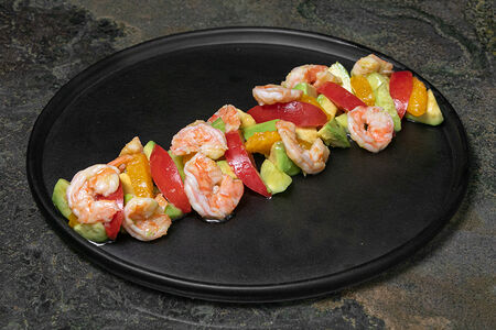 Салат с креветками и апельсиновым маслом