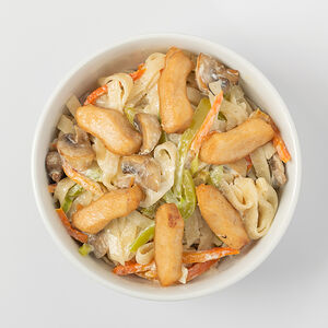 Удон с курицей в сливках