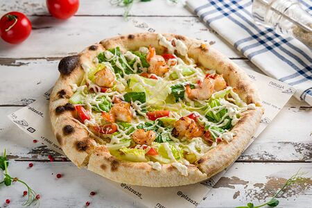 Пицца Цезарь с креветками