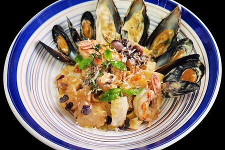 Феттуччине с морепродуктами