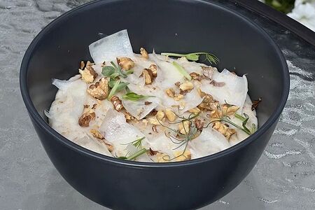 Овсяная каша с пармезаном и орехами