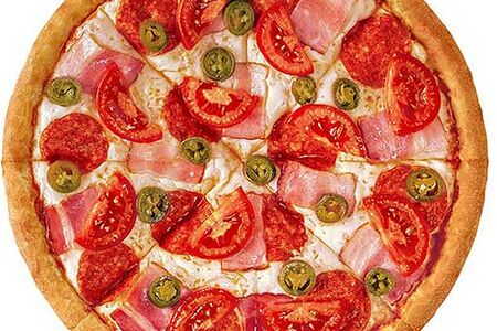 Пицца Острое с беконом тонкое тесто средняя (30см)