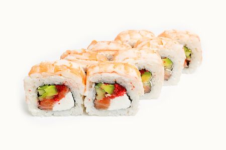 Фирменный ролл с креветкой и лососем 4 шт.