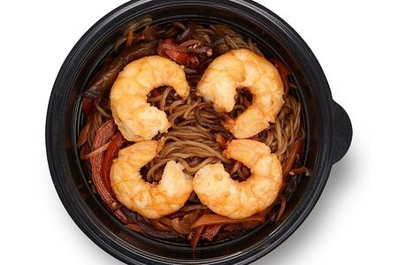 Лапша рисовая с креветками
