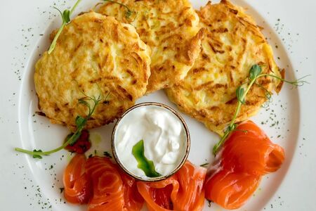 Драники с форелью