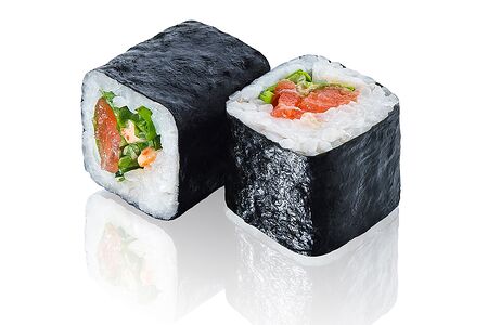 Острый ролл с лососем