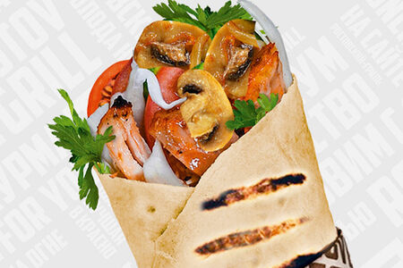 Шаурма грибная с курицей большая