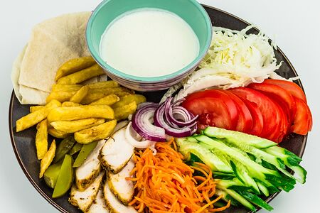 Суперкомбо Шаверма на тарелке