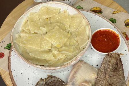 Тонкий хинкал с сушеным мясом