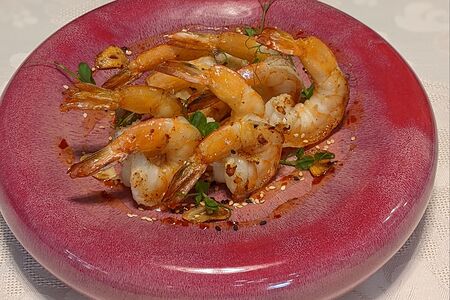 Жареные тигровые креветки