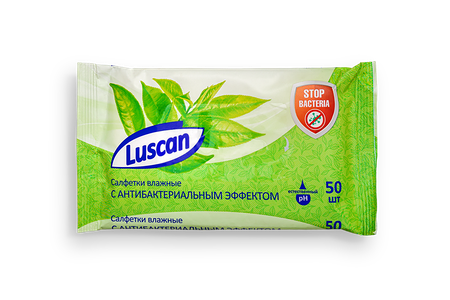 Влажные антибактериальные салфетки Luscan