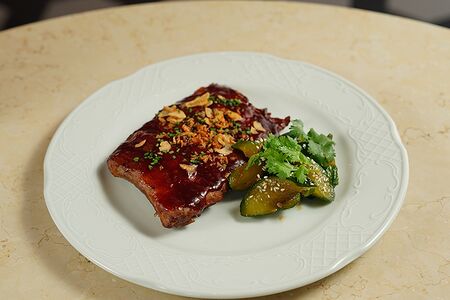 Свиные ребра в соусе соевый барбекю