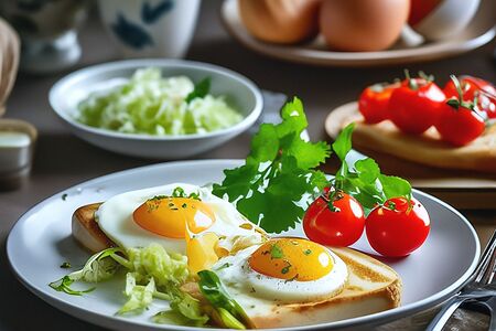 Идеальная яичница с тостами и сыром