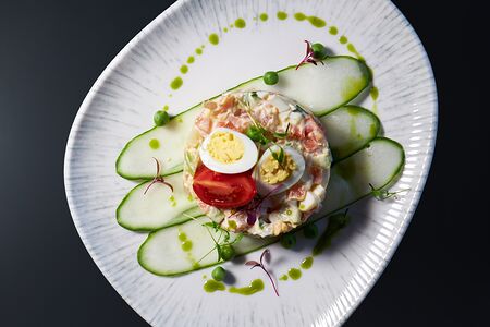 Оливье с лососем