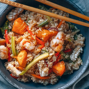 Вок №8 Рис с морепродуктами