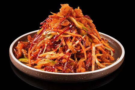 Свинина соломкой с острым перцем