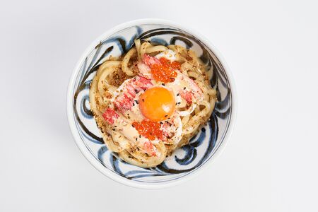 Удон с крабом и страчателлой