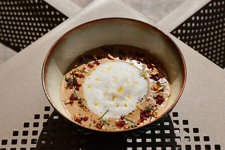 Грибной капучино с каштанами