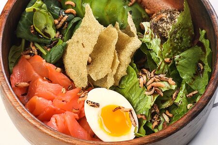 Салат с лососем и авокадо